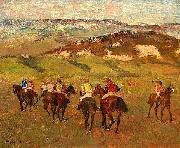 Edgar Degas Jockeys on Horseback before Distant Hills France oil painting artist
